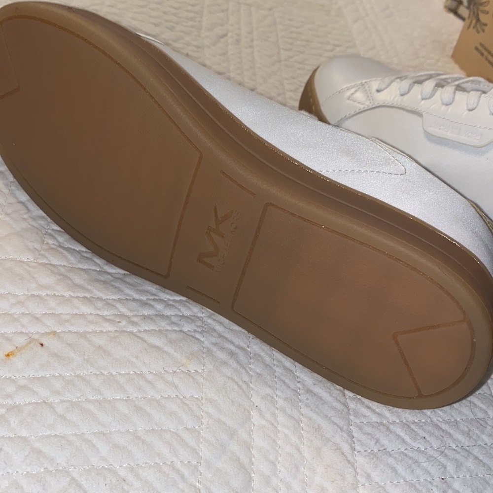 Michael Kors MK Cloth Trainers White Sneakers New - Picture 8 of 12